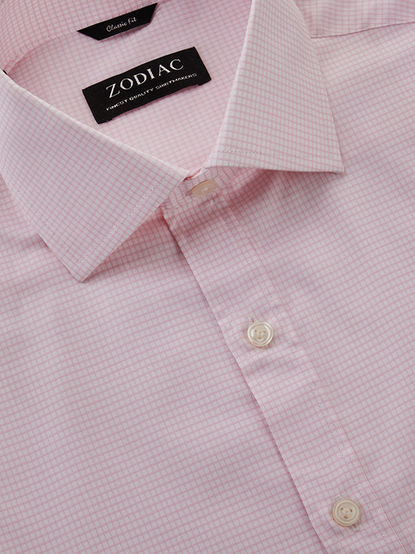 Cascia Pink Check Half Sleeve Classic Fit Classic Formal Cotton Shirt