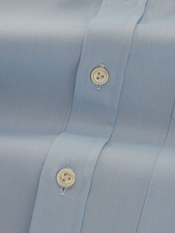 Cascia Sky Solid Full Sleeve Single Cuff Classic Fit Classic Formal Cotton Shirt