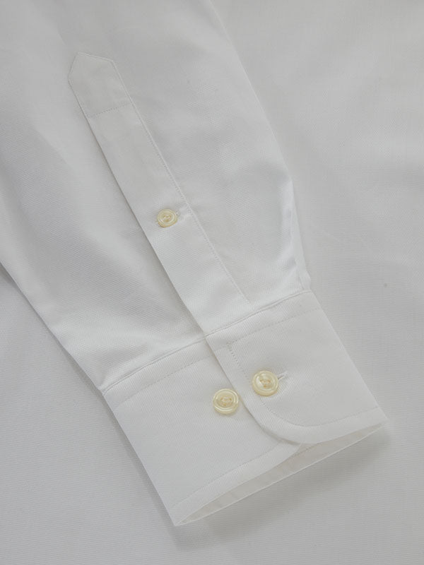 Cascia White Solid Full Sleeve Single Cuff Classic Fit Classic Formal Cotton Shirt