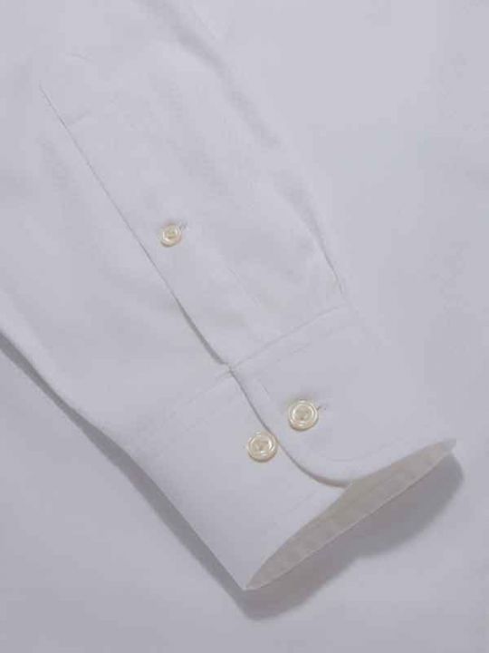 Cascia White Solid Full Sleeve Single Cuff Classic Fit Classic Formal Cotton Shirt