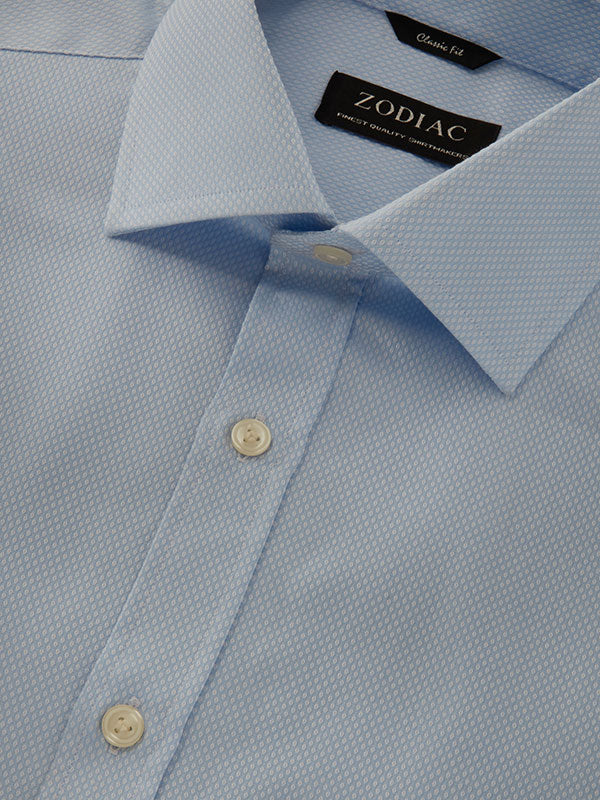 Cascia Sky Solid Full Sleeve Single Cuff Classic Fit Classic Formal Cotton Shirt