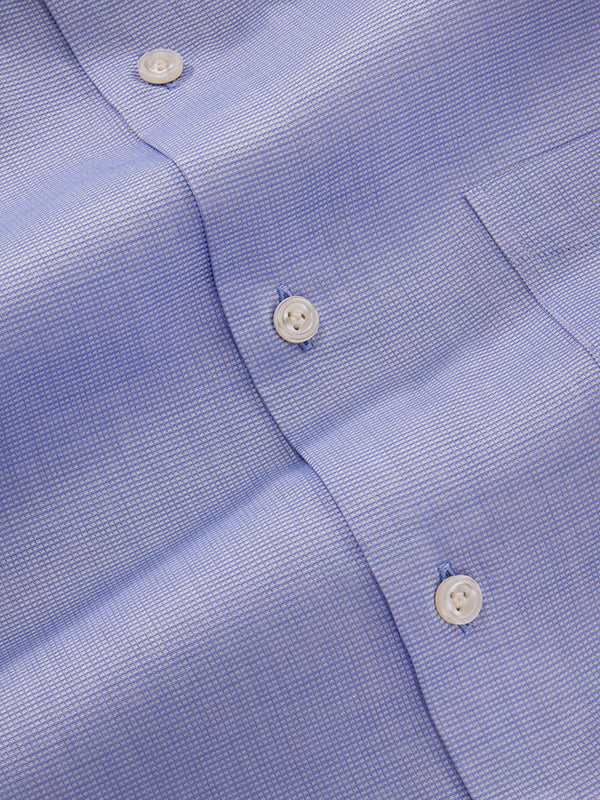 Cascia Sky Solid Full Sleeve Double Cuff Tailored Fit Classic Formal Cotton Shirt