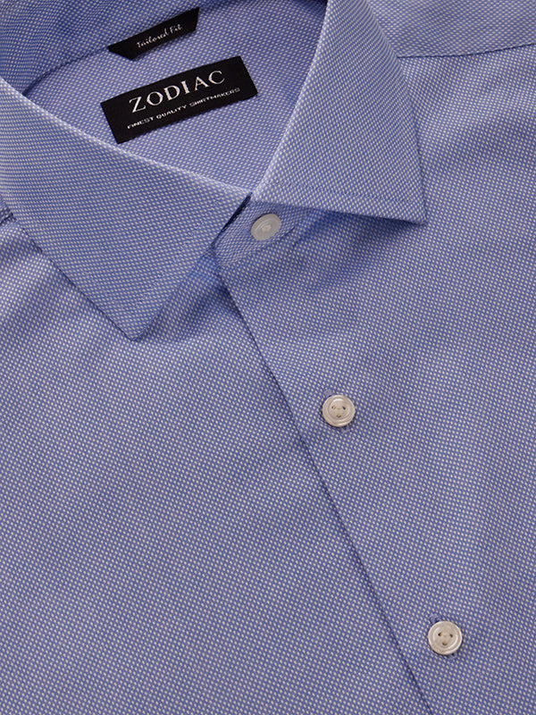 Cascia Sky Solid Half Sleeve Tailored Fit Classic Formal Cotton Shirt