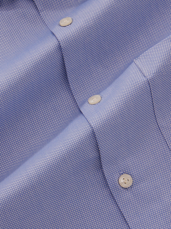 Cascia Sky Solid Half Sleeve Tailored Fit Classic Formal Cotton Shirt