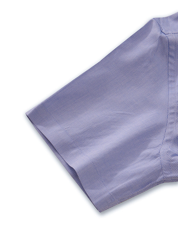 Cascia Sky Solid Half Sleeve Tailored Fit Classic Formal Cotton Shirt