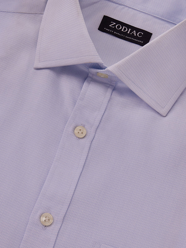Cascia Sky Check Half Sleeve Classic Fit Classic Formal Cotton Shirt