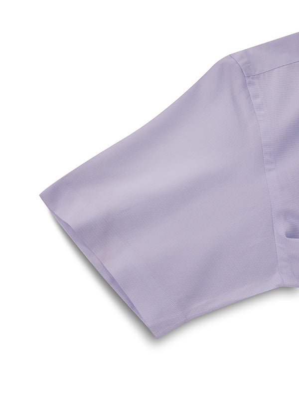 Cascia Sky Check Half Sleeve Classic Fit Classic Formal Cotton Shirt