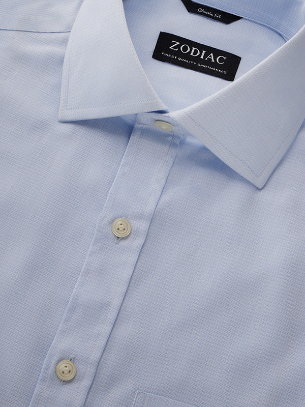 Cascia Sky Solid Half Sleeve Classic Fit Classic Formal Cotton Shirt