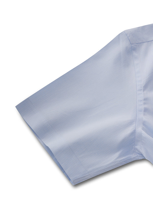 Cascia Sky Solid Half Sleeve Classic Fit Classic Formal Cotton Shirt