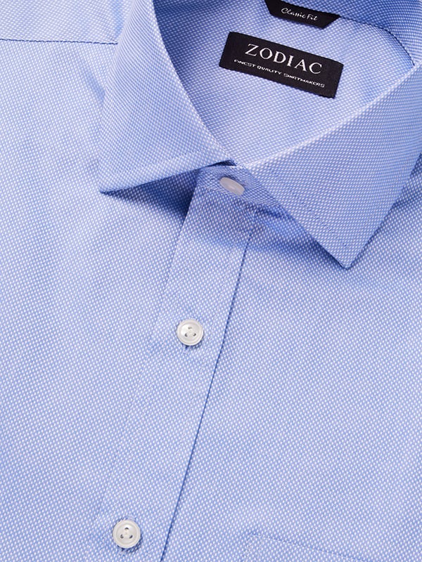 Cascia Sky Solid Half Sleeve Classic Fit Classic Formal Cotton Shirt