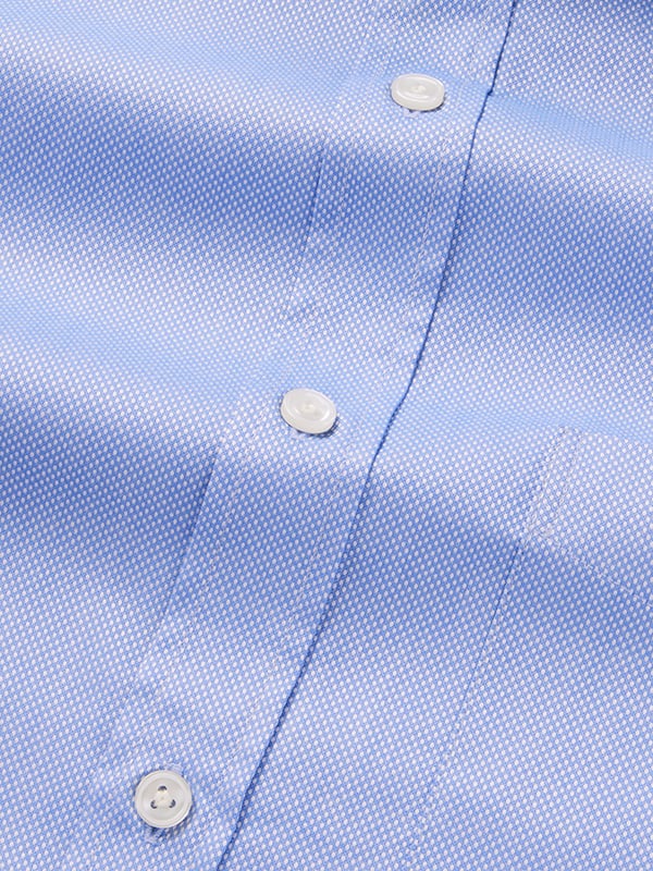 Cascia Sky Solid Half Sleeve Classic Fit Classic Formal Cotton Shirt