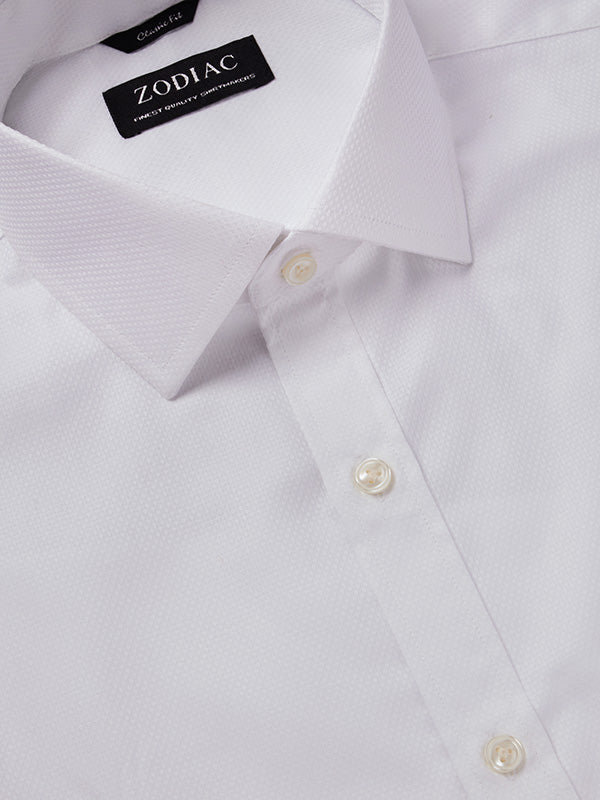 Cascia White Solid Half Sleeve Classic Fit Classic Formal Cotton Shirt