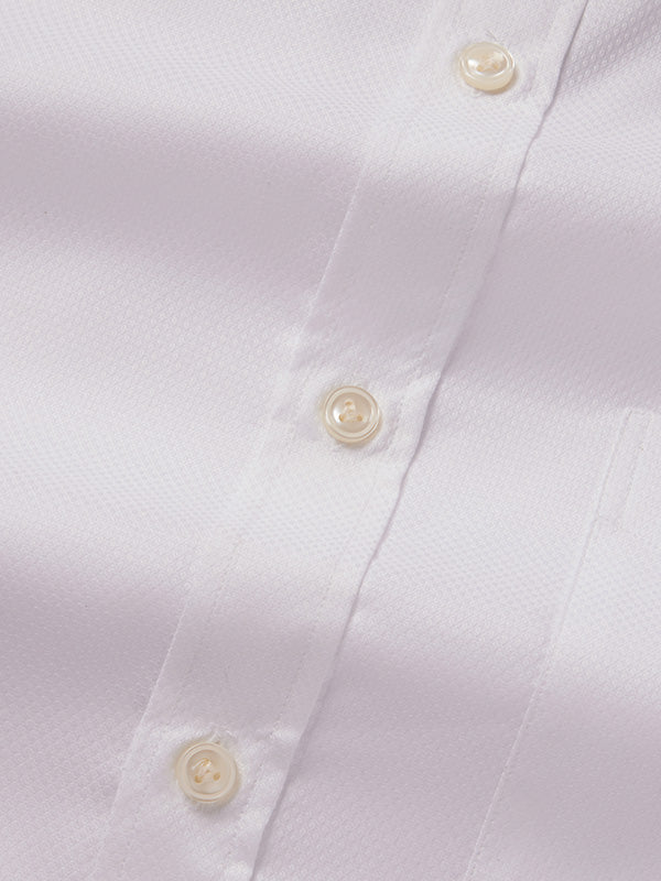 Cascia White Solid Half Sleeve Classic Fit Classic Formal Cotton Shirt