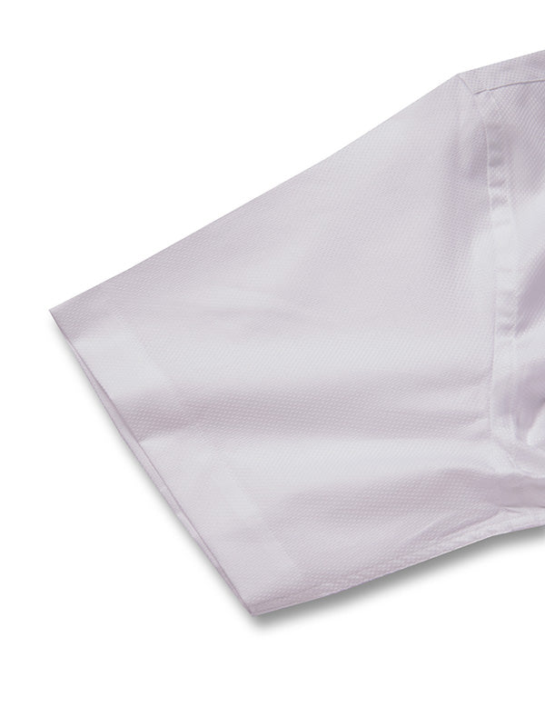 Cascia White Solid Half Sleeve Classic Fit Classic Formal Cotton Shirt