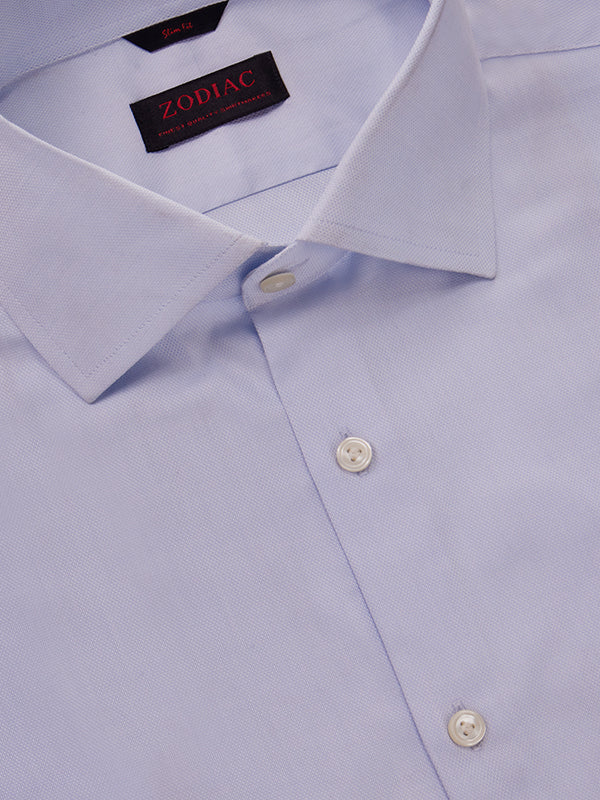 Cascia Sky Solid Full Sleeve Single Cuff Slim Fit Classic Formal Cotton Shirt