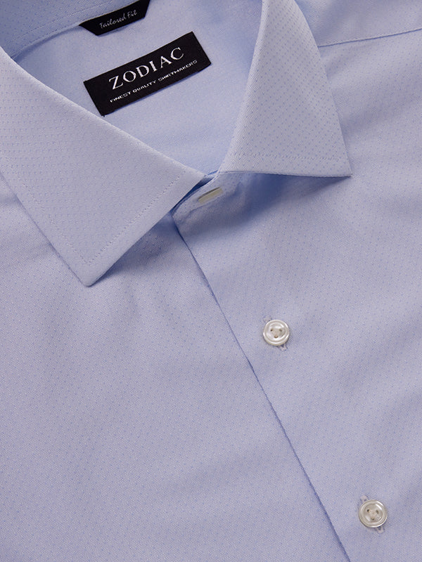 Cascia Sky Solid Full Sleeve Double Cuff Tailored Fit Classic Formal Cotton Shirt