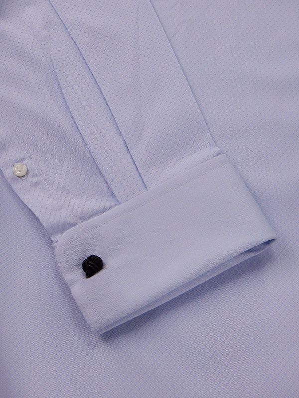 Cascia Sky Solid Full Sleeve Double Cuff Tailored Fit Classic Formal Cotton Shirt
