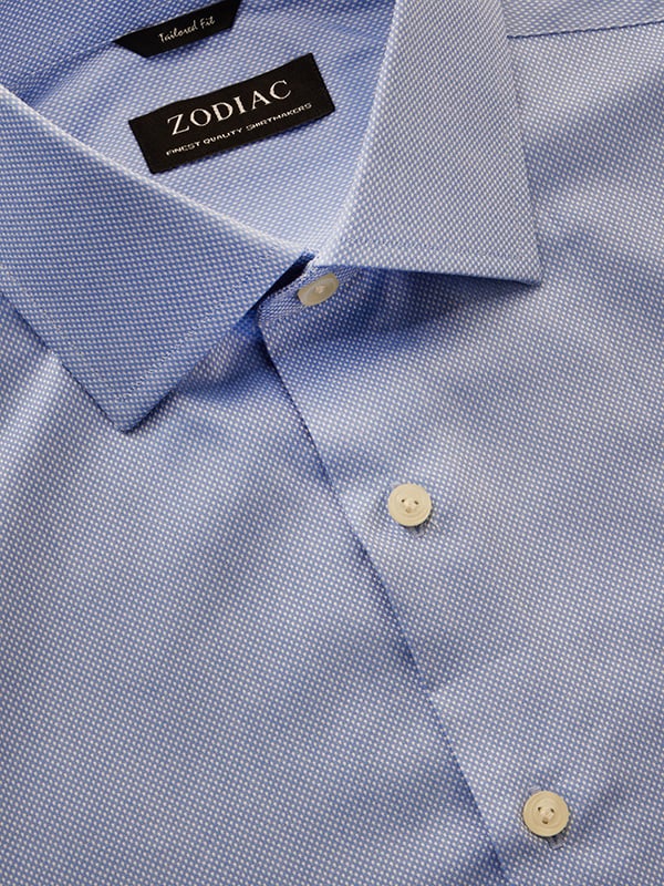 Cascia Sky Solid Full Sleeve Single Cuff Tailored Fit Classic Formal Cotton Without Pocket Shirt