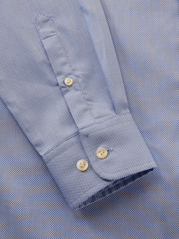 Cascia Sky Solid Full Sleeve Single Cuff Tailored Fit Classic Formal Cotton Without Pocket Shirt