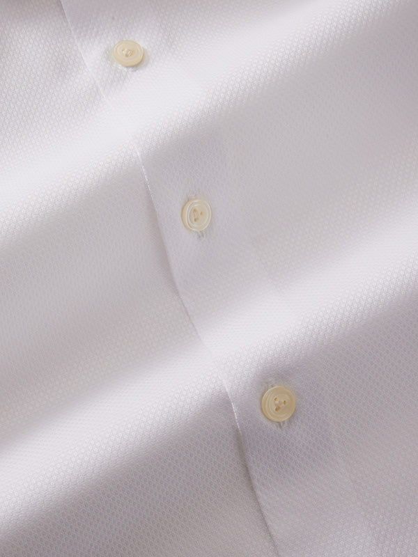 Cascia White Solid Full Sleeve Single Cuff Tailored Fit Classic Formal Cotton Without Pocket Shirt