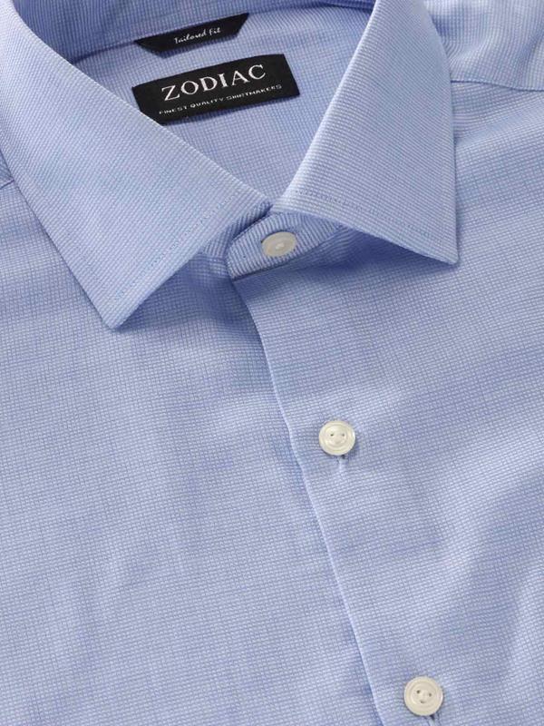 Cascia Sky Solid Full Sleeve Single Cuff Tailored Fit Classic Formal Cotton Shirt