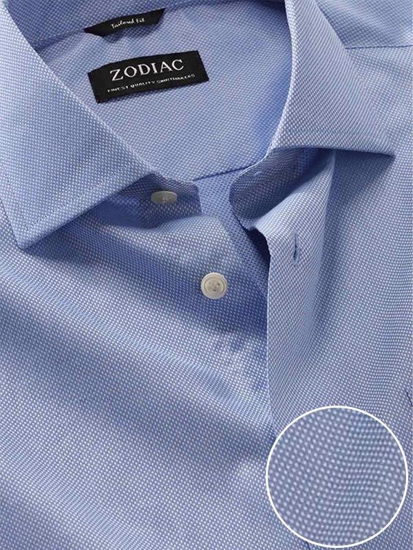 Cascia Sky Solid Full Sleeve Single Cuff Tailored Fit Classic Formal Cotton Shirt