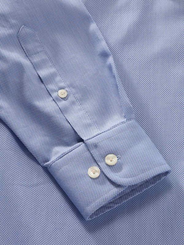 Cascia Sky Solid Full Sleeve Single Cuff Tailored Fit Classic Formal Cotton Shirt
