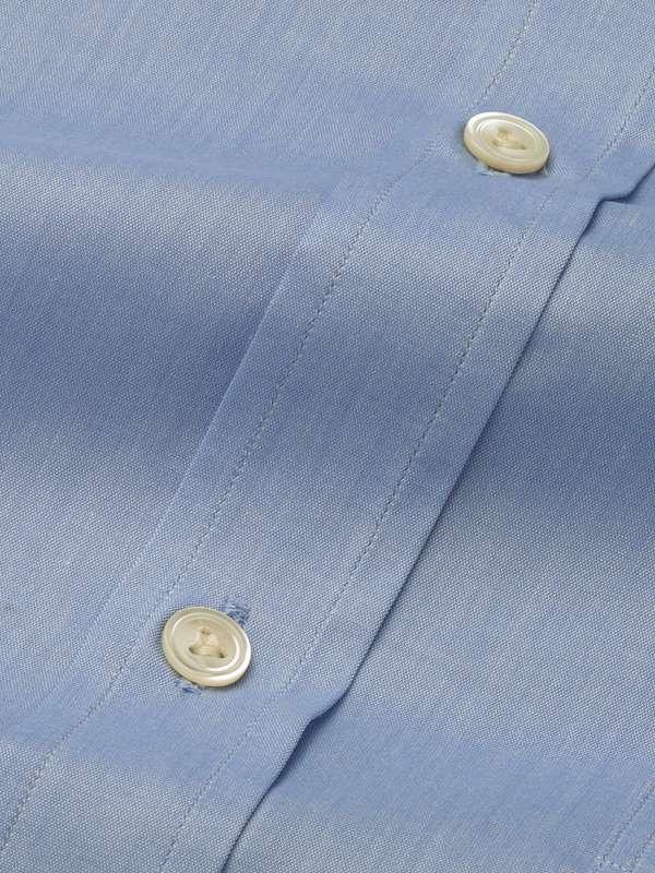 Bankers Sky Solid Full sleeve single cuff Tailored Fit Classic Formal Cotton Shirt