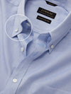 Chambray Sky Solid Full Sleeve Single Cuff Classic Fit Classic Formal Two Ply Mercerized Cotton Shirt