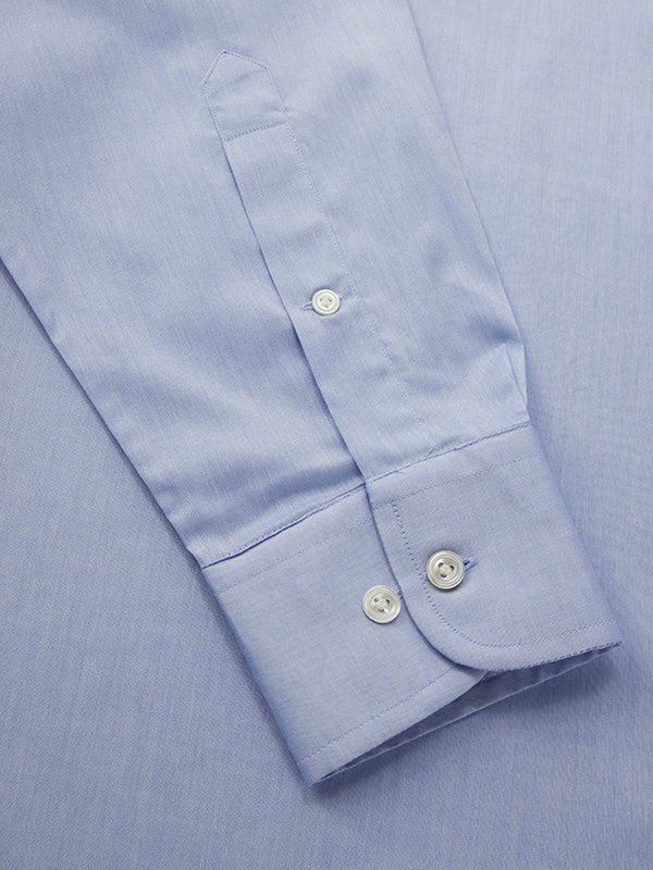 Chambray Sky Solid Full Sleeve Single Cuff Classic Fit Classic Formal Two Ply Mercerized Cotton Shirt
