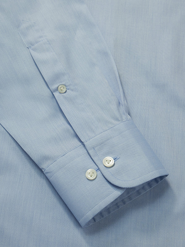 Chambray Sky Solid Full Sleeve Single Cuff Classic Fit Classic Formal Two Ply Mercerized Cotton Shirt