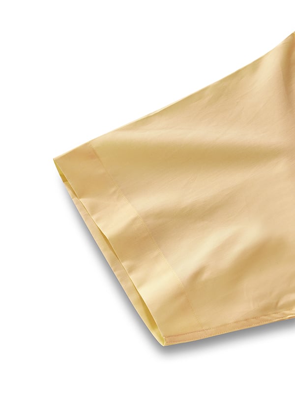 Chambray Yellow Solid Half Sleeve Classic Fit Semi Formal Two Ply Mercerized Cotton Shirt