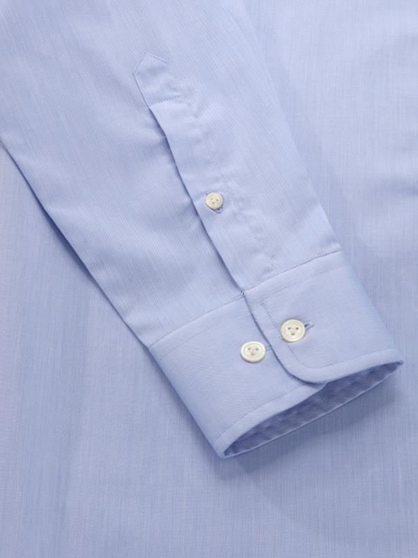 Chambray Sky Solid Full Sleeve Single Cuff Tailored Fit Classic Formal Two Ply Mercerized Cotton Shirt