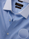 Chambray Sky Solid Full Sleeve Single Cuff Tailored Fit Classic Formal Two Ply Mercerized Cotton Shirt