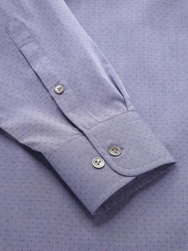Chianti Blue Solid Full Sleeve Single Cuff Tailored Fit Dark Semi Formal Cotton Shirt
