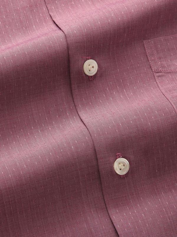 Chianti Rose Solid Full Sleeve Single Cuff Tailored Fit Dark Semi Formal Cotton Shirt