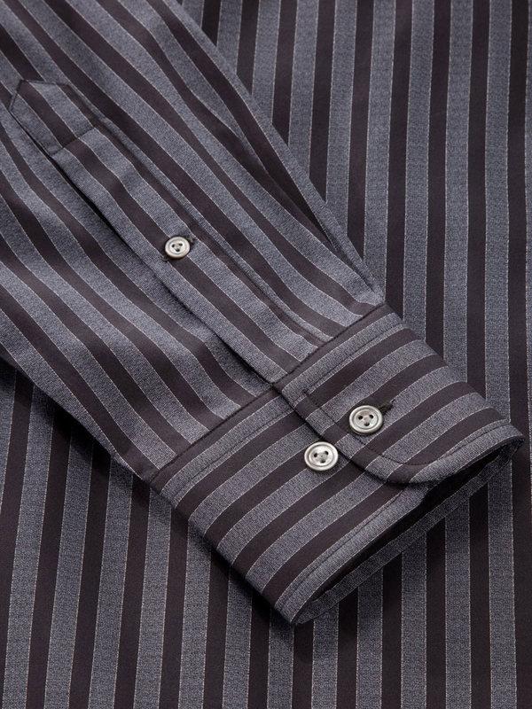Buy Chianti Dark Grey Cotton Classic Fit Evening Striped Shirt | Zodiac   Zodiac Finest Quality Clothing