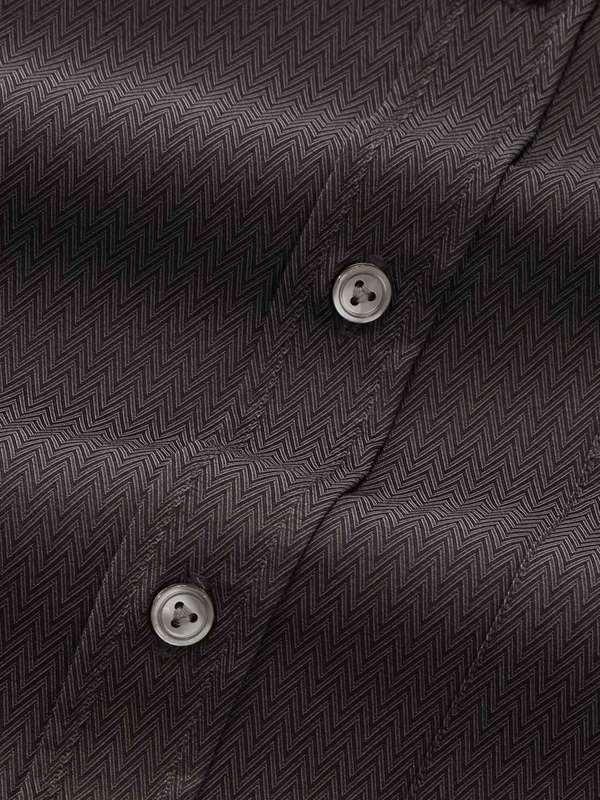 Chianti Black Solid Full Sleeve Single Cuff Classic Fit Dark Semi Formal Cotton Shirt