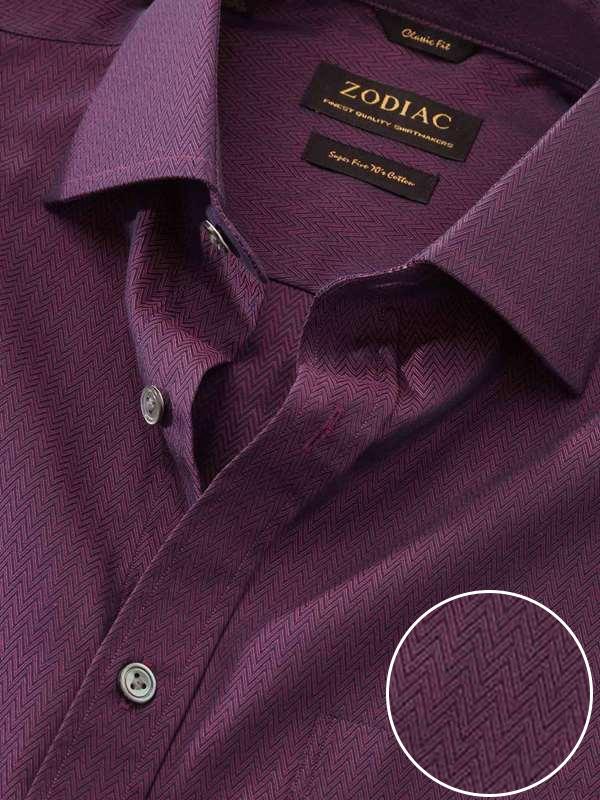 Chianti Maroon Solid Full Sleeve Single Cuff Classic Fit Dark Semi Formal Cotton Shirt