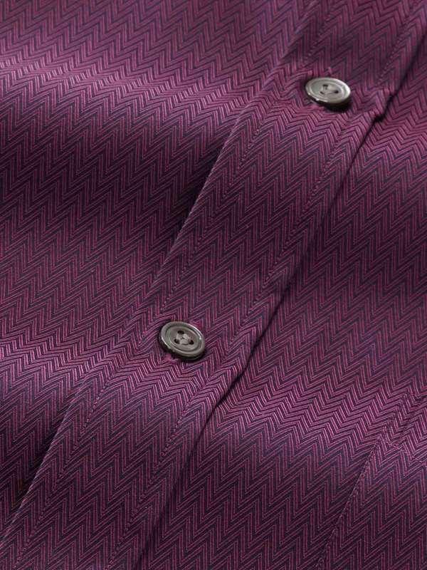 Chianti Maroon Solid Full Sleeve Single Cuff Classic Fit Dark Semi Formal Cotton Shirt