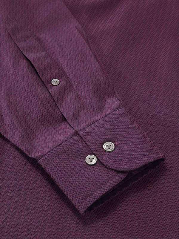 Chianti Maroon Solid Full Sleeve Single Cuff Classic Fit Dark Semi Formal Cotton Shirt