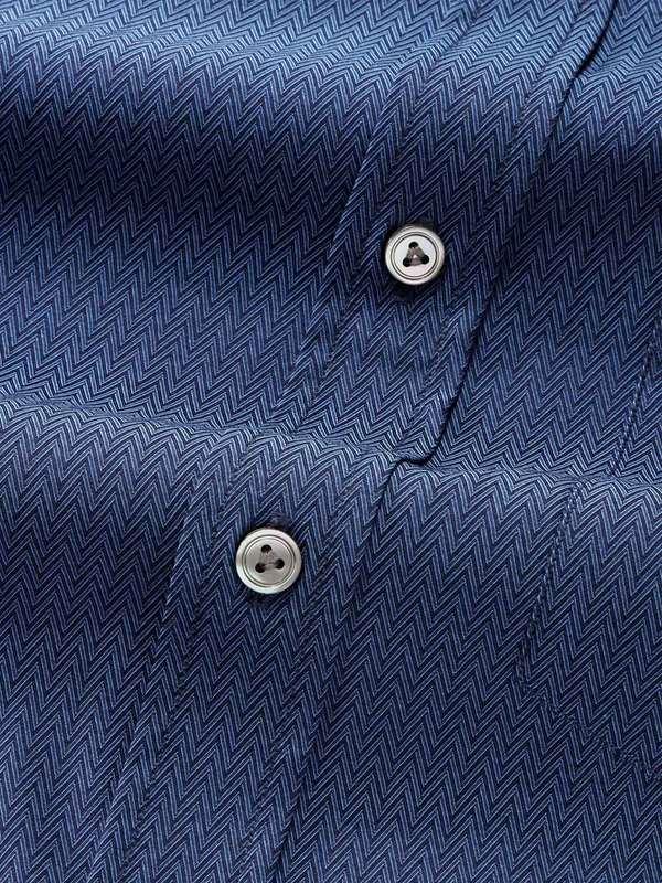 Chianti Navy Solid Full Sleeve Single Cuff Classic Fit Dark Semi Formal Cotton Shirt