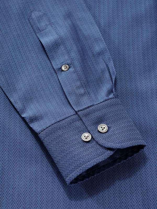 Chianti Navy Solid Full Sleeve Single Cuff Classic Fit Dark Semi Formal Cotton Shirt