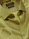 Chianti Green Striped Full Sleeve Single Cuff Tailored Fit Dark Semi Formal Cotton Shirt