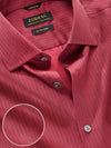 Chianti Maroon Striped Full Sleeve Single Cuff Tailored Fit Dark Semi Formal Cotton Shirt