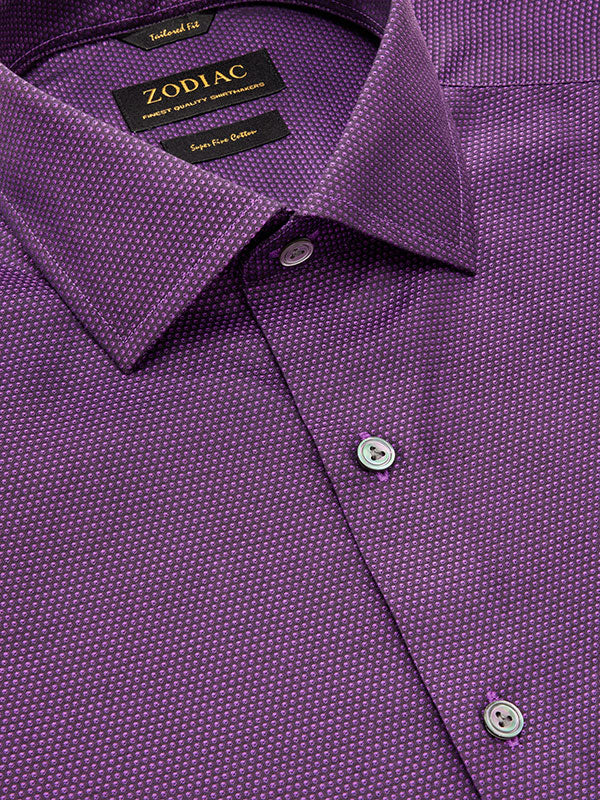 Chianti Aubergine Solid Full Sleeve Single Cuff Tailored Fit Dark Semi Formal Cotton Shirt