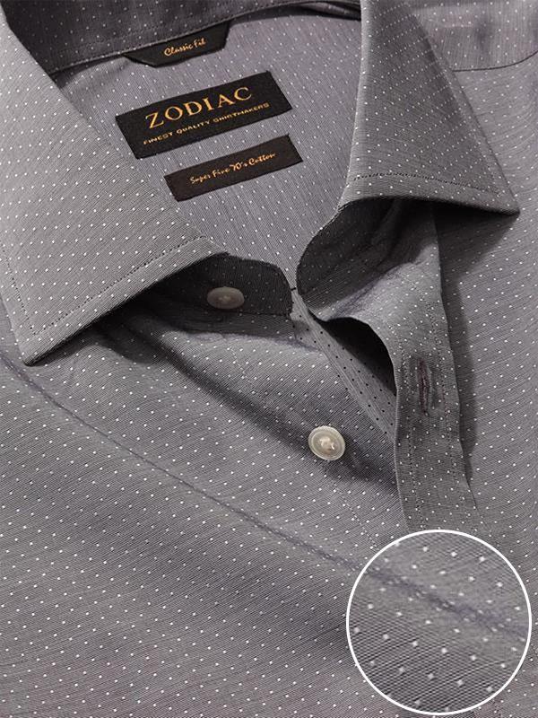 Chianti Black Solid Full Sleeve Single Cuff Tailored Fit Dark Semi Formal Cotton Shirt