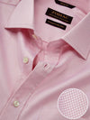 Cione Pink Check Full Sleeve Double Cuff Classic Fit Classic Formal Two Ply Mercerized Cotton Shirt