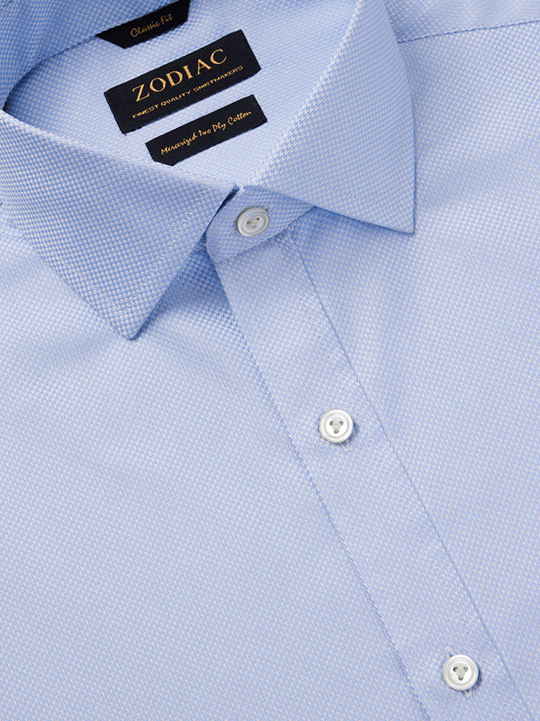 Cione Sky Solid Full Sleeve Single Cuff Classic Fit Classic Formal Two Ply Mercerized Cotton Shirt