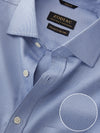 Cione Blue Solid Full Sleeve Single Cuff Classic Fit Classic Formal Two Ply Mercerized Cotton Shirt